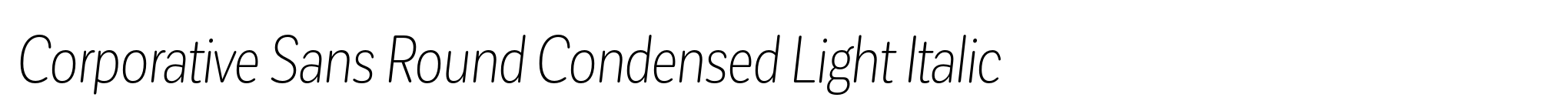 Corporative Sans Round Condensed Light Italic image